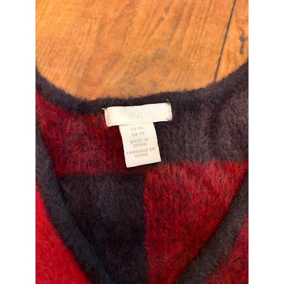 Sz Xs - H & M Fuzzy Buffalo Plaid Dress - Picture 5 of 7